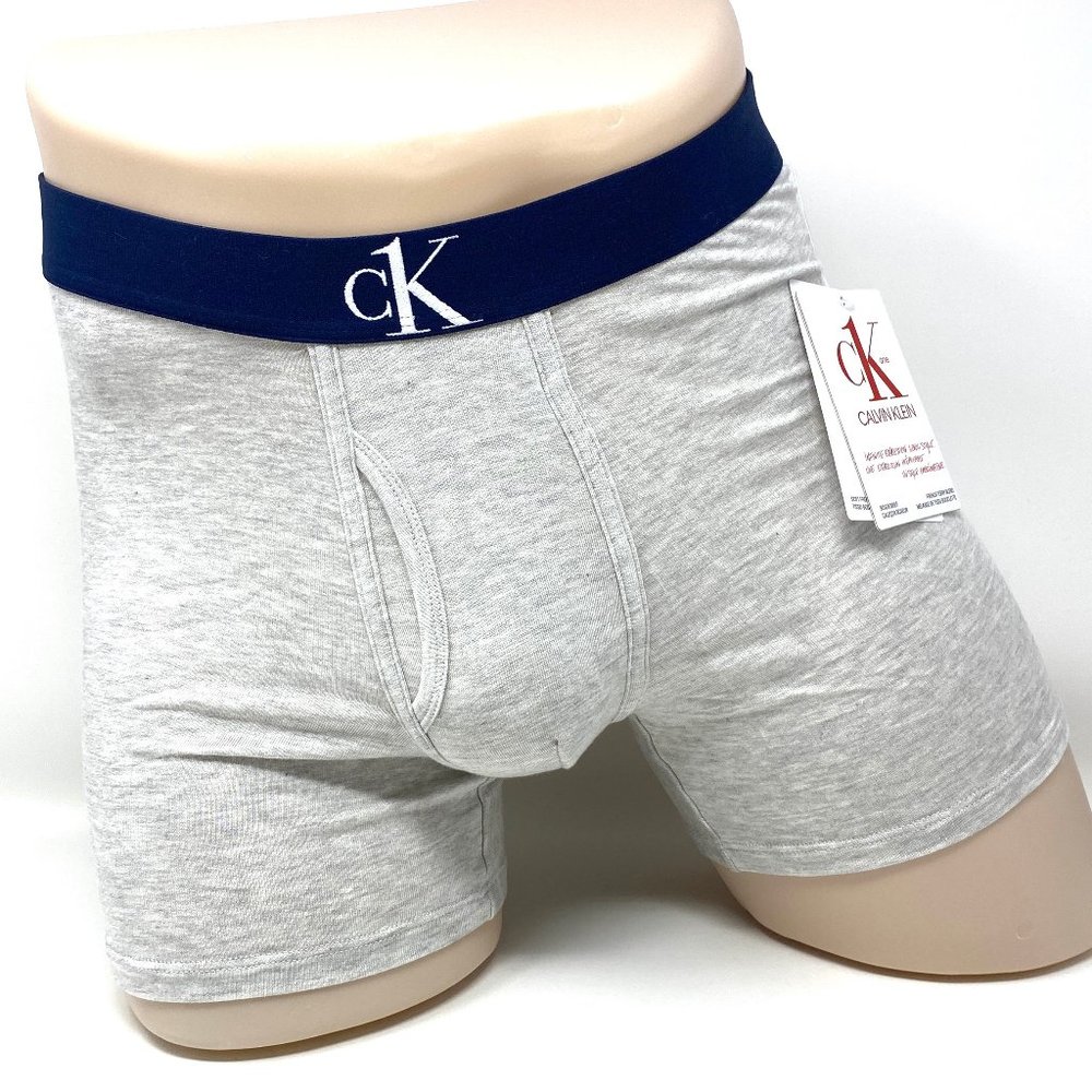 💖MEGA SALE💖Calvin Klein Men's NB2991050 Cotton Stretch Boxer Brief Gray Logo